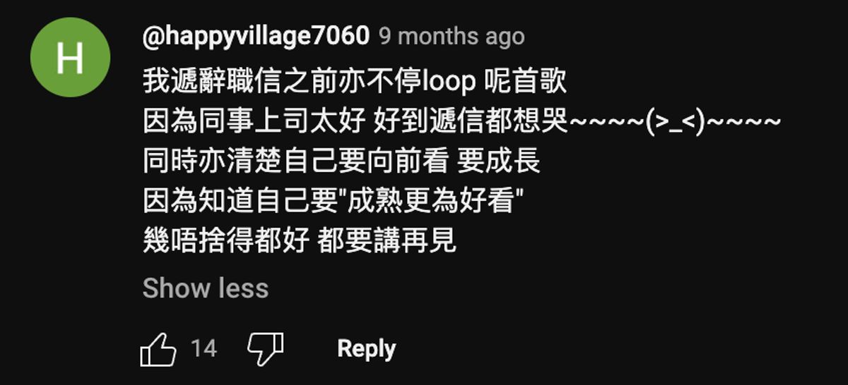YouTube Comment Screenshot