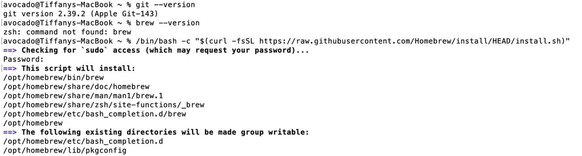 Install Git and homebrew